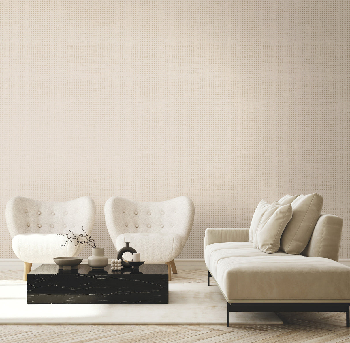 Brielle Taupe by Warner Polka Dot Wallpaper – Brewster Home Fashions 4181-4701
