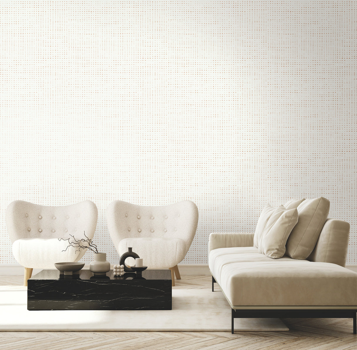 Brielle Brass by Warner Polka Dot Textured Non Woven Vinyl Wallpaper – Brewster Home Fashions 4181-4705