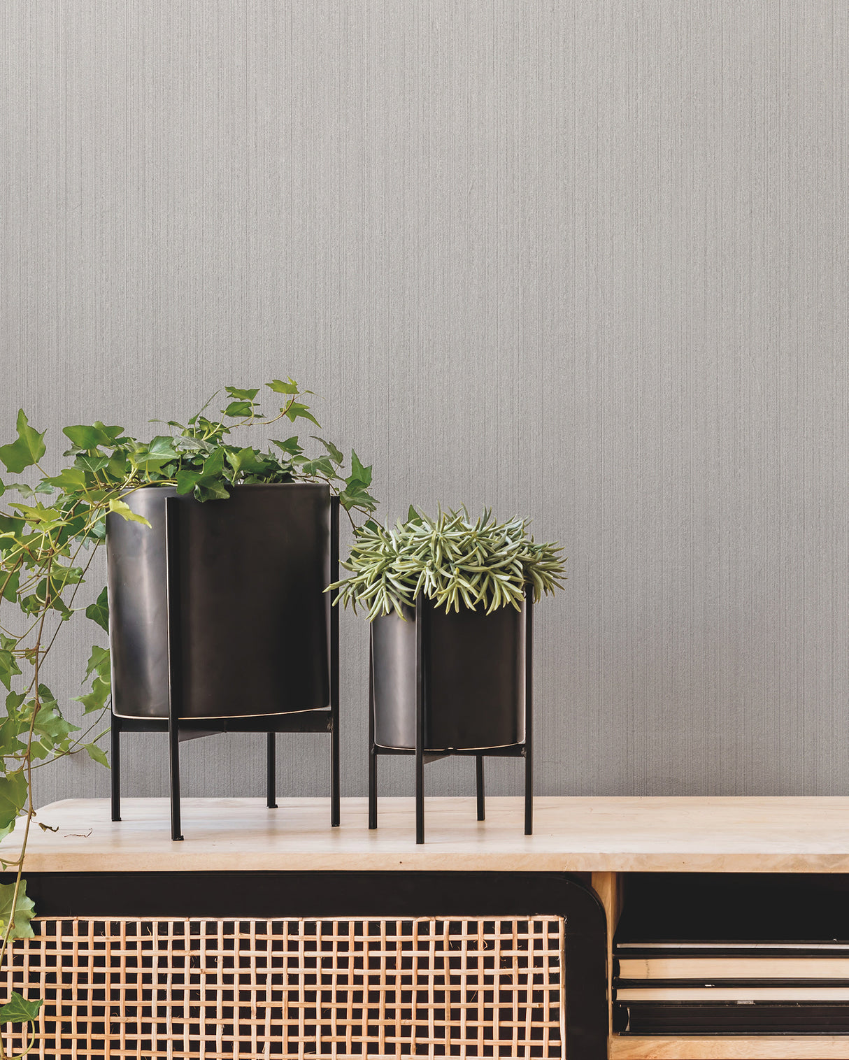 Warren Grey by Warner Striated Wallpaper – Brewster Home Fashions 4181-4727