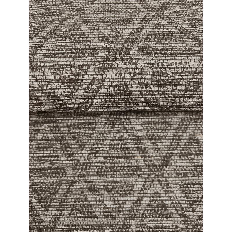 Kelce Charcoal by Warner Geometric Faux Grasscloth Wallpaper- Brewster Home Fashions 4183-4826