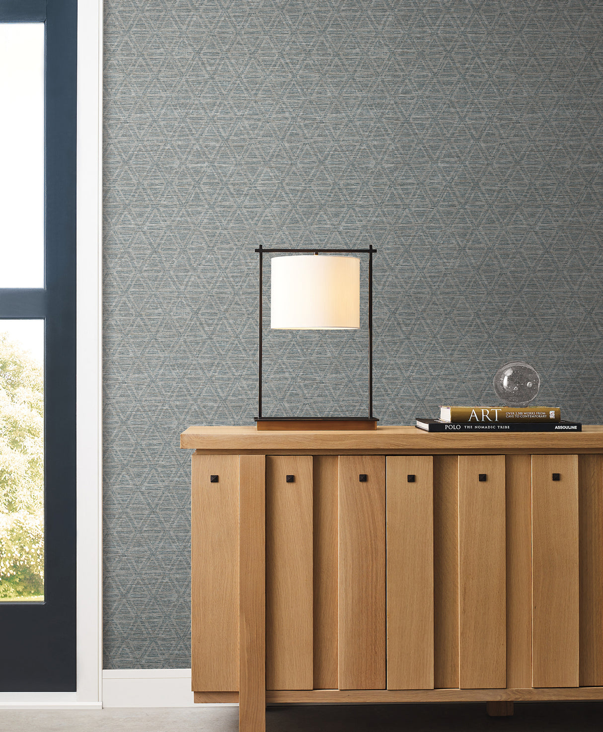 Kelce Slate by Warner Geometric Faux Grasscloth Wallpaper – Brewster Home Fashions 4183-4827