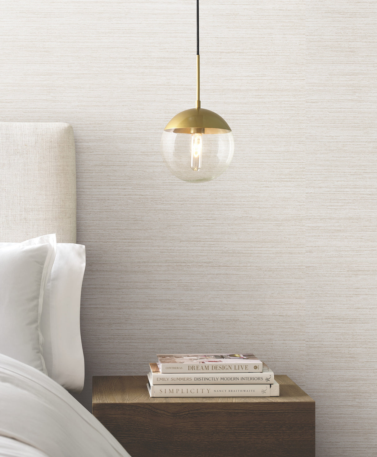 Nira Cream by Warner Fabric Weave Wallpaper – Brewster 4183-4843