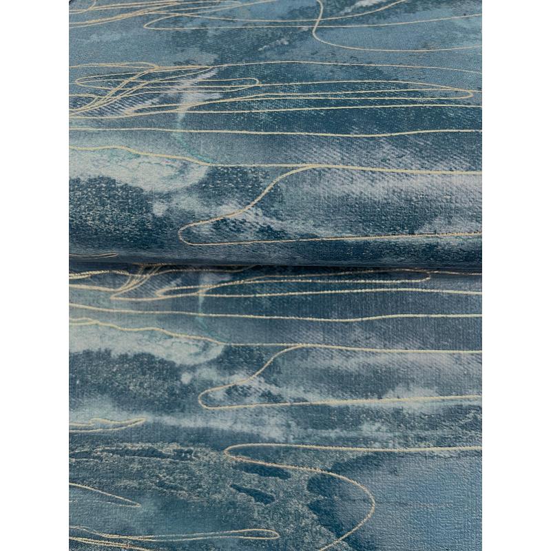 Nyla Indigo by Warner Metallic Scribble Wallpaper – Brewster Home Fashions 4184-4915