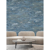 Nyla Indigo by Warner Metallic Scribble Wallpaper – Brewster Home Fashions 4184-4915