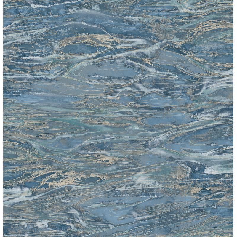 Warner Nyla Indigo Metallic Scribble Wallpaper 4184-4915