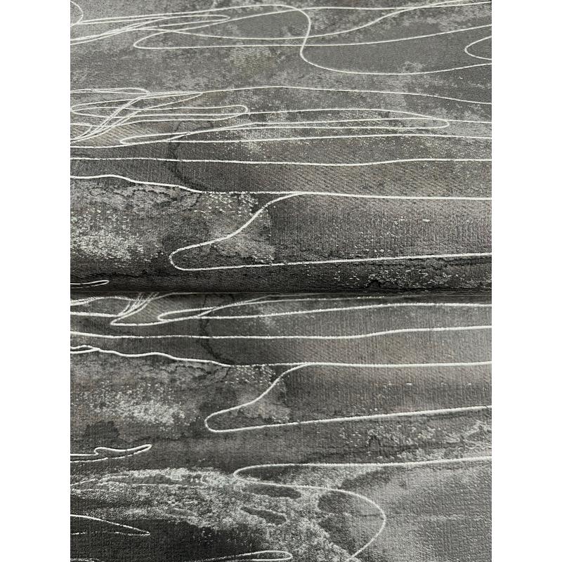 Nyla Charcoal by Warner Metallic Scribble Wallpaper – Brewster Home Fashions 4184-4916