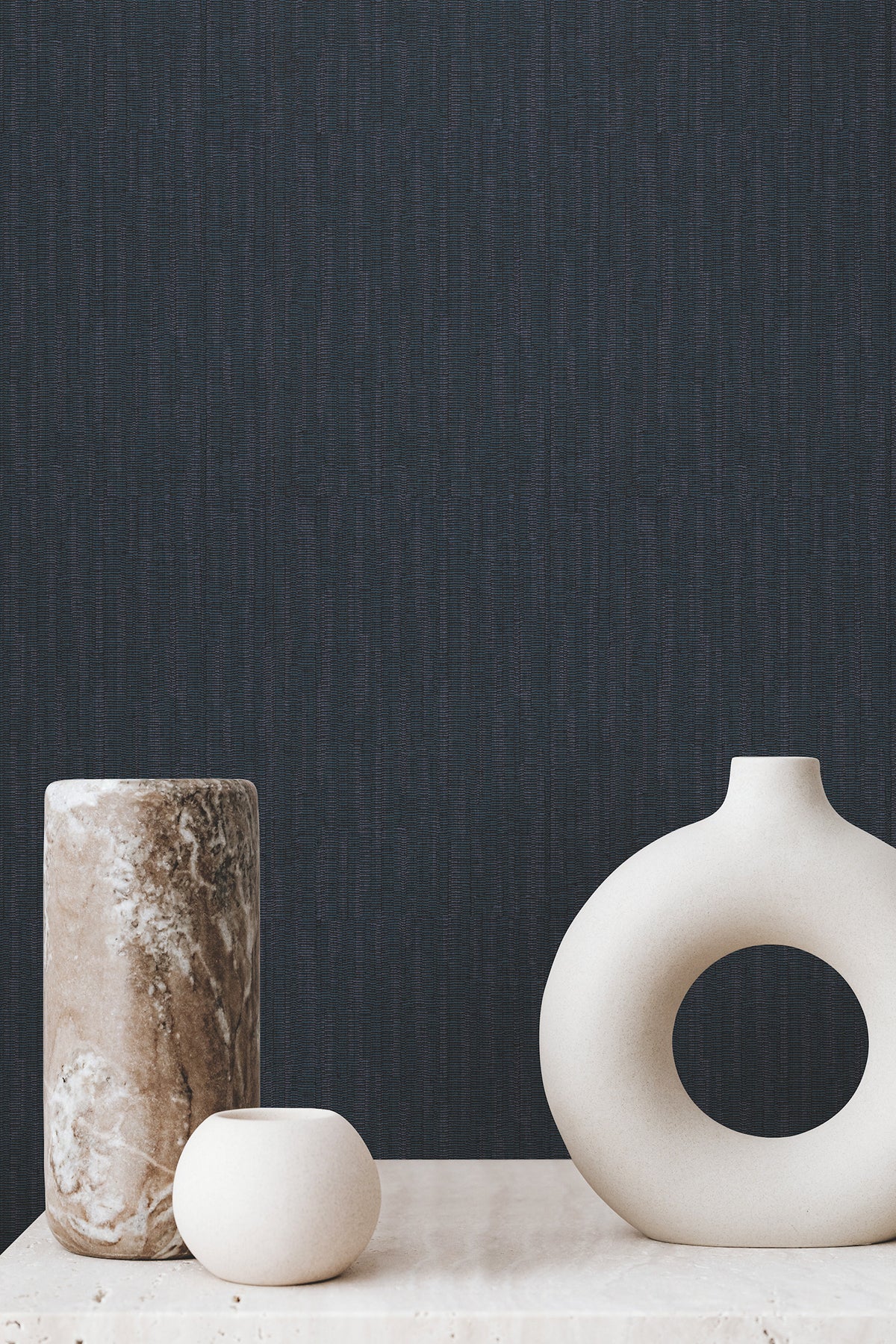 Orson Navy by Warner Ribbed Wallpaper – Brewster 4184-4917