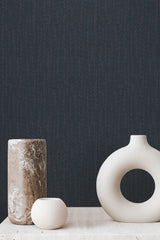 Orson Navy by Warner Ribbed Wallpaper – Brewster 4184-4917