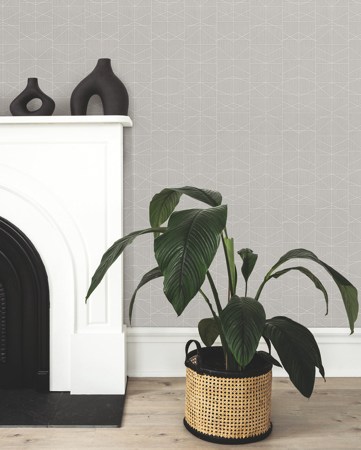 Braxton Grey by Warner Geometric Wallpaper – Brewster Home Fashions 4184-4918