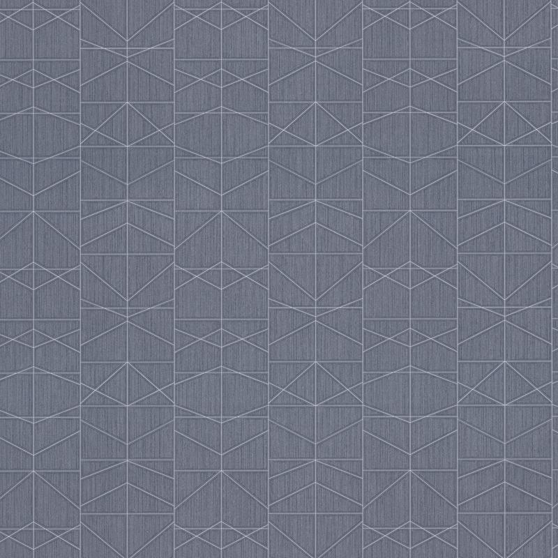 Braxton Blue Geometric Wallpaper by Warner – 4184-4920