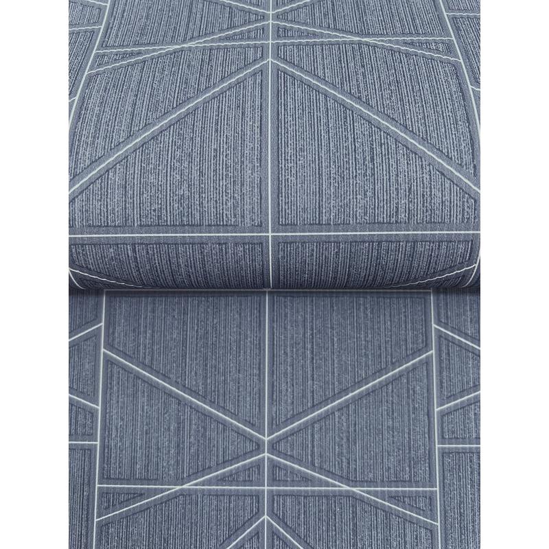 Braxton Blue by Warner Geometric Wallpaper – Brewster Home Fashions 4184-4920