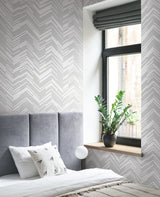 Kian Charcoal by Warner Modern Chevron Wallpaper – Brewster Home Fashions 4184-4955