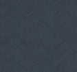 Kian Indigo Modern Chevron Wallpaper by Warner, indigo linear chevron pattern