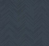 Kian Indigo Modern Chevron Wallpaper by Warner, indigo linear chevron pattern