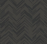 Kian Black Modern Chevron Wallpaper by Warner, 54 in x 90 ft roll (4184-4957)