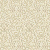 KRYDDHYLLAN Ivory botanical wallpaper by Boråstapeter for Schumacher, featuring a dense floral and foliage Arts and Crafts pattern.