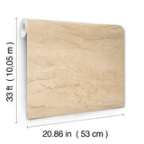 Morgana Light Brown Stone by Chesapeake Unpasted Scrubbable Strippable Kitchen and Bath Vinyl Non Woven Wallpaper Roll - 4191-83001