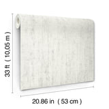 Ramona White by Chesapeake Distressed Texture Vinyl on Non Woven Wallpaper, Unpasted, Scrubbable and Strippable, 20.9 in x 33 ft - 4191-83002