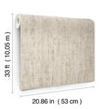 Ramona Beige by Chesapeake Distressed Weathered Texture Vinyl on Non Woven Unpasted Scrubbable Strippable Kitchen Bath Wallpaper - 4191-83003