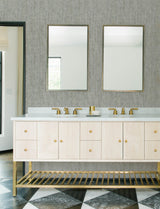 Ramona Grey Distressed Texture Unpasted Vinyl on Non Woven Scrubbable Strippable Wallpaper by Chesapeake Kitchen and Bath - 4191-83004