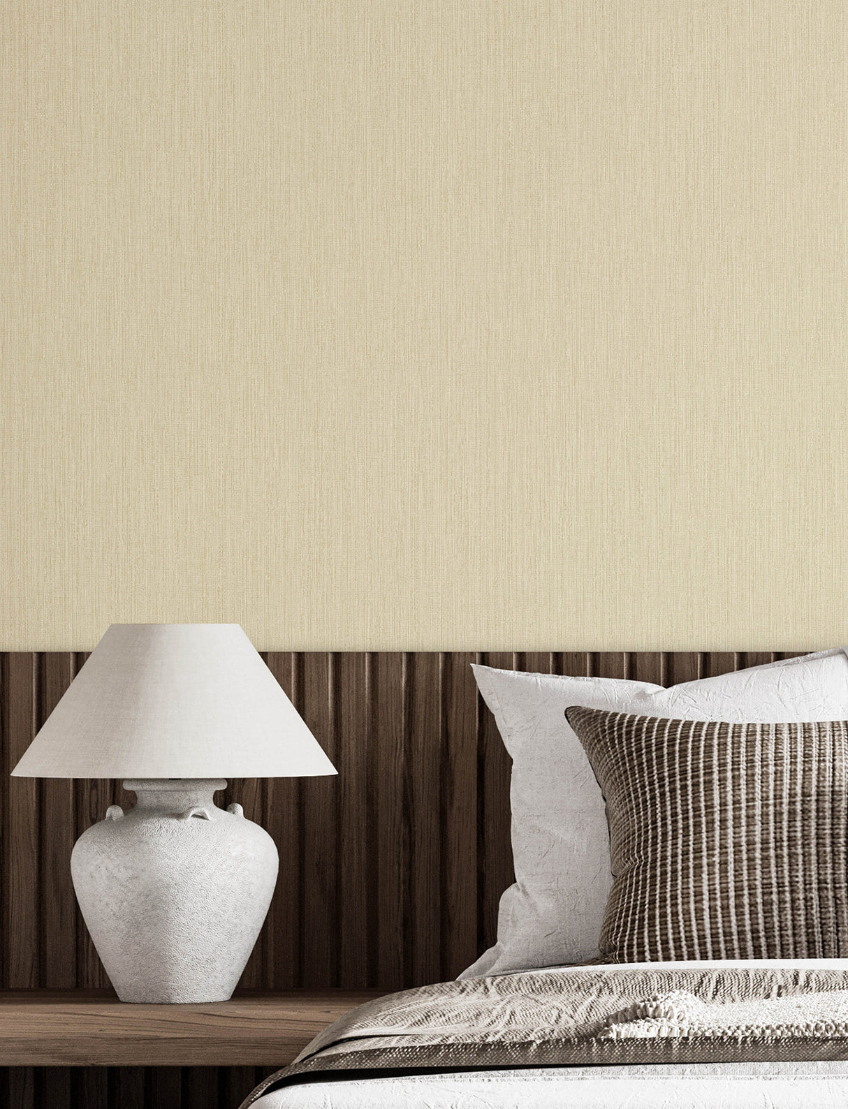 Elijah Wheat Texture Wallpaper in Wheat by Chesapeake Kitchen and Bath Collection Non Woven Unpasted Transitional Sidewall - 4191-83010