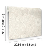 Liora Neutral Floral Trail Unpasted Non Woven Farmhouse Botanical Washable Wallpaper by Chesapeake Kitchen and Bath - 4191-83011