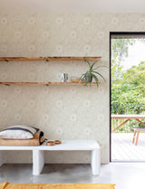 Liora Neutral Floral Trail Unpasted Non Woven Farmhouse Botanical Washable Wallpaper by Chesapeake Kitchen and Bath - 4191-83011