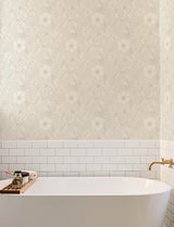 Liora Neutral Floral Trail Unpasted Non Woven Farmhouse Botanical Washable Wallpaper by Chesapeake Kitchen and Bath - 4191-83011