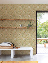 Liora Butter Floral Trail by Chesapeake Farmhouse Botanical Non-Woven Unpasted Washable and Strippable Wallpaper Roll - 4191-83016