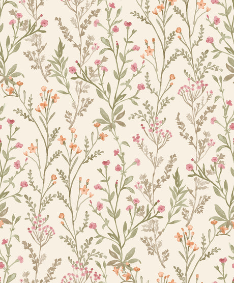 Laverne Green Wildflowers Wallpaper by Chesapeake - 4191-83019