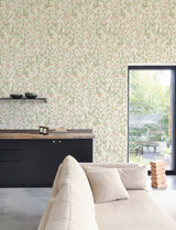 Laverne Green by Chesapeake Farmhouse Botanical Watercolor Wildflowers Washable Strippable Non Woven Sidewall Wallpaper - 4191-83019