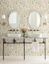 Laverne Green by Chesapeake Farmhouse Botanical Watercolor Wildflowers Washable Strippable Non Woven Sidewall Wallpaper - 4191-83019