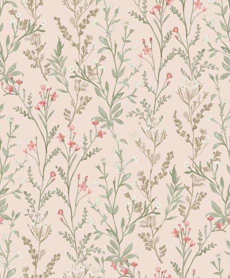 Laverne Blush Wildflowers Wallpaper by Chesapeake - 4191-83020