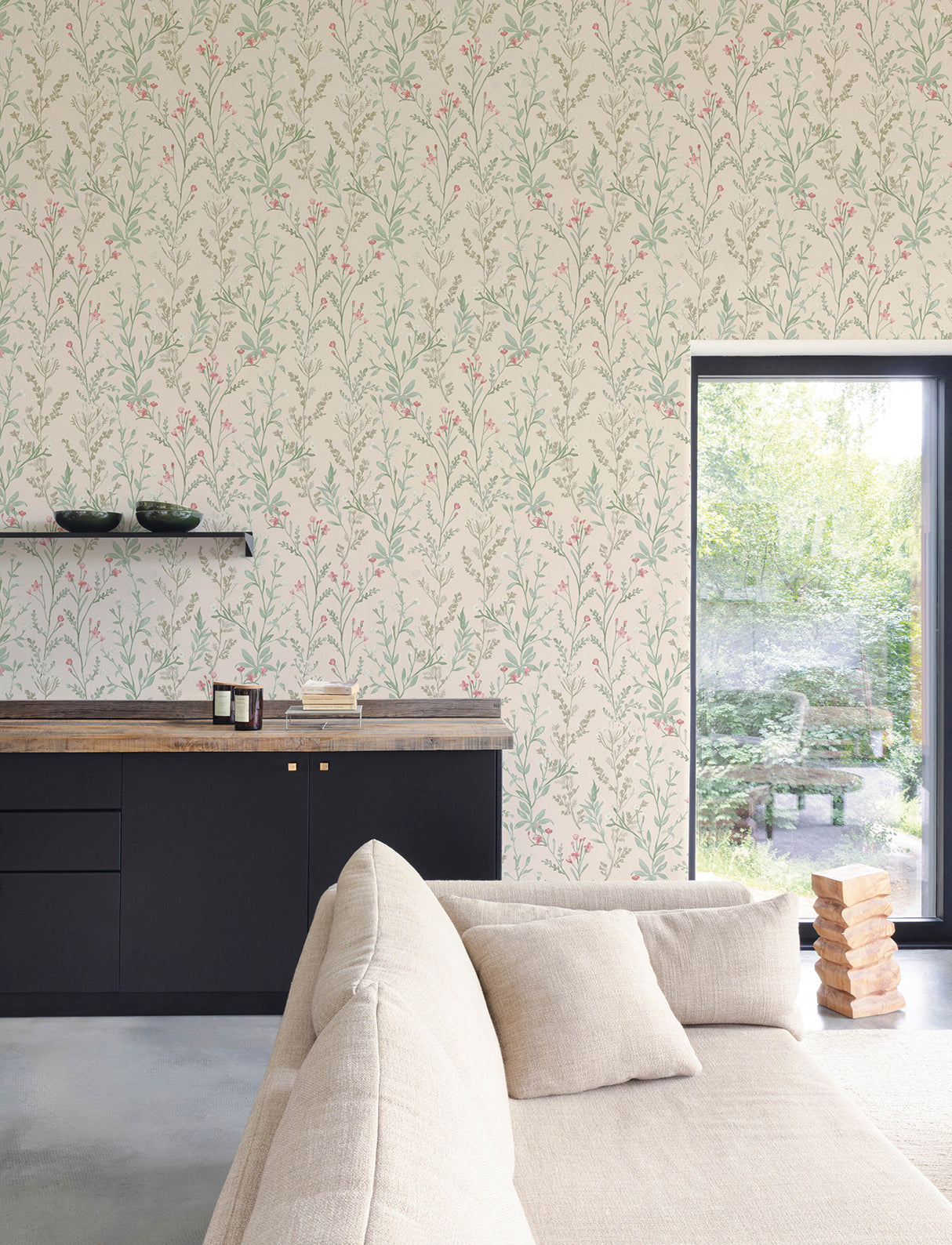 Laverne Blush Wildflowers Wallpaper by Chesapeake - Farmhouse Botanical Non Woven Unpasted Sidewall - 4191-83020