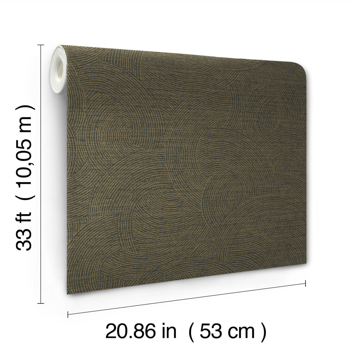 Harrison Charcoal Swirling Geometric Non Woven Unpasted Strippable Wallpaper by Chesapeake Kitchen and Bath 4191-83024