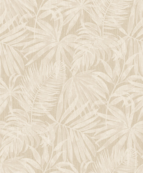 Sonny Beige Fronds Wallpaper by Chesapeake - Tropical Palm Leaf Non Woven - 4191-83025
