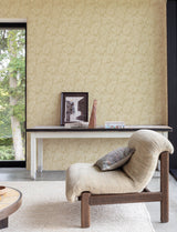 Sonny Light Brown Tropical Palm Fronds Botanical Faux Grasscloth Non Woven Unpasted Strippable Wallpaper by Chesapeake - 4191-83028