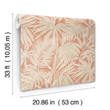 Sonny Rust Fronds Wallpaper by Chesapeake Tropical Botanical Palm Leaf Unpasted Washable Non Woven Wallpaper Roll 20.9 in x 33 ft - 4191-83029