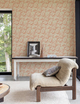 Sonny Rust Fronds Wallpaper by Chesapeake Tropical Botanical Palm Leaf Unpasted Washable Non Woven Wallpaper Roll 20.9 in x 33 ft - 4191-83029