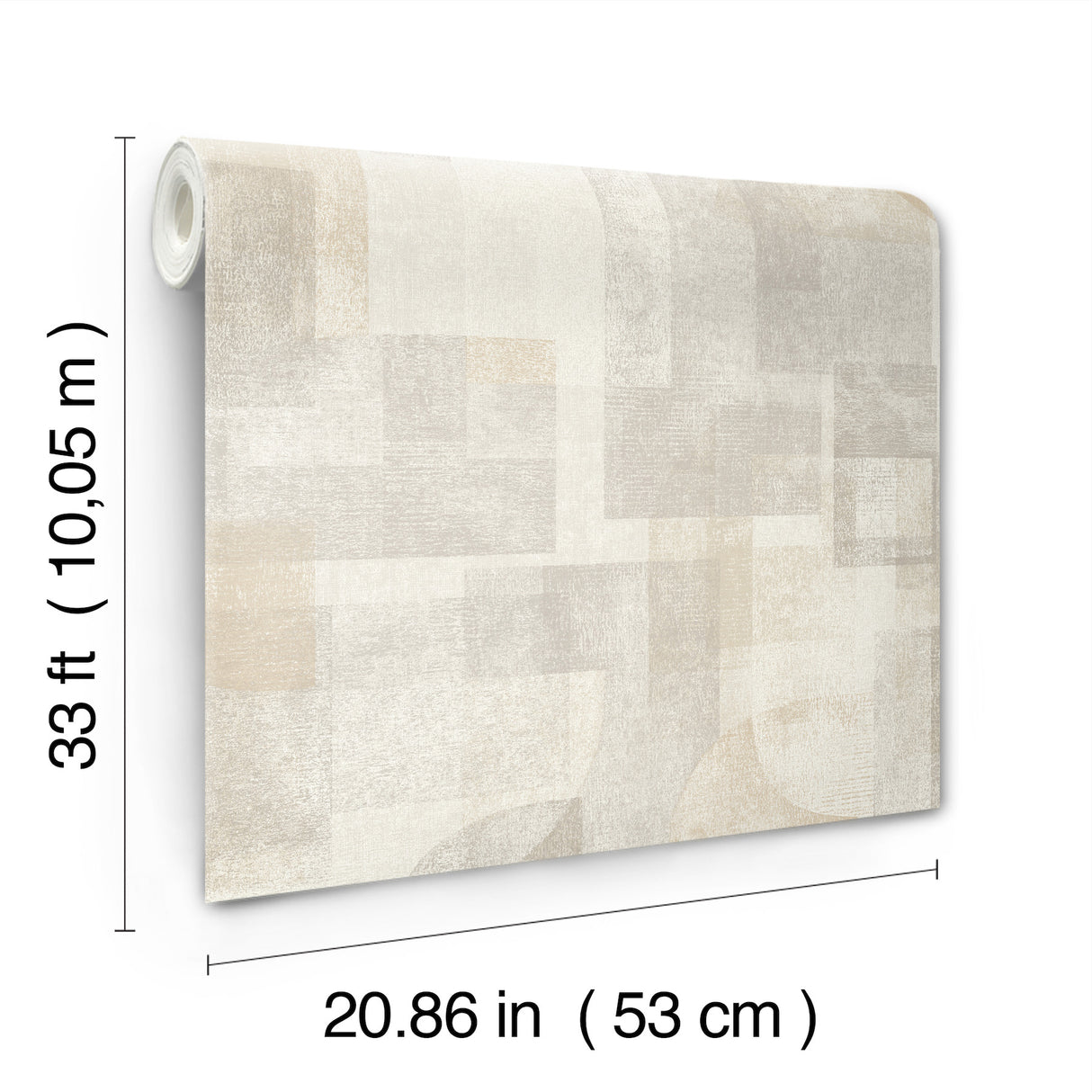 Cassandra Taupe by Chesapeake Block Geometric Retro Abstract Non Woven Unpasted Washable Strippable Residential Sidewall Wallpaper - 4191-83030
