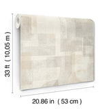Cassandra Taupe by Chesapeake Block Geometric Retro Abstract Non Woven Unpasted Washable Strippable Residential Sidewall Wallpaper - 4191-83030