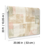 Cassandra Brown Retro Abstract Block Geometric Non Woven Unpasted Wallpaper by Chesapeake Kitchen and Bath Collection - 4191-83032
