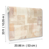 Cassandra Rust Block Geometric in Rust by Chesapeake Retro-Inspired Abstract Textured Non Woven Unpasted Wallpaper Roll - 4191-83033