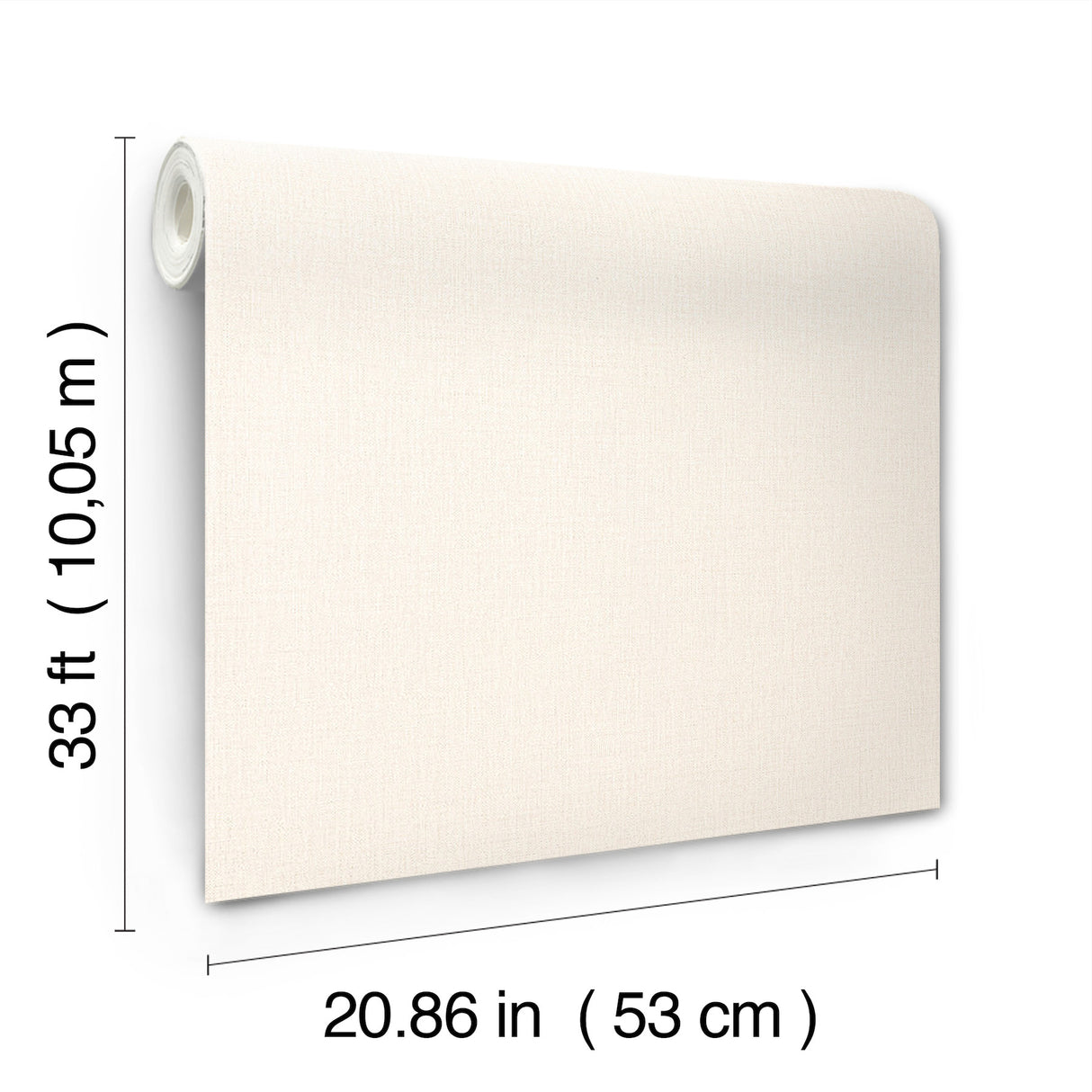 Sonia Bone by Chesapeake Elegant Faux Linen Textured Transitional Scrubbable Strippable Vinyl Non-Woven Kitchen Bath Wallpaper - 4191-83034