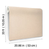 Sonia Beige Faux Linen Wallpaper by Chesapeake Kitchen and Bath Collection Transitional Solid Scrubbable Strippable Vinyl Non Woven - 4191-83035