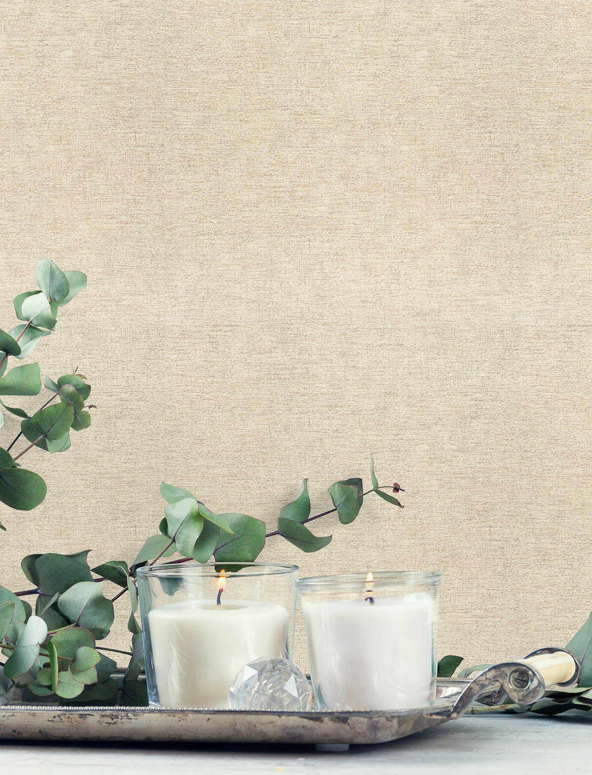Tansy Neutral by Chesapeake Distressed Texture Vinyl on Non Woven Scrubbable Strippable Wallpaper Kitchen and Bath - 4191-83038