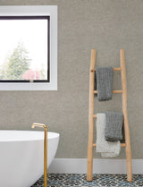 Tansy Dark Grey Distressed Textured Vinyl on Non Woven Wallpaper by Chesapeake, Industrial Style Kitchen & Bath Collection - 4191-83039