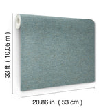 Tansy Teal Distressed Texture Vinyl on Non Woven Unpasted Scrubbable and Strippable Wallpaper by Chesapeake Kitchen and Bath - 4191-83042