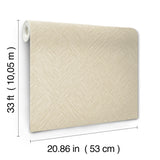Hollis Light Brown Textured Diamond Geometric Vinyl Non Woven Scrubbable Strippable Wallpaper by Chesapeake Kitchen and Bath - 4191-83044