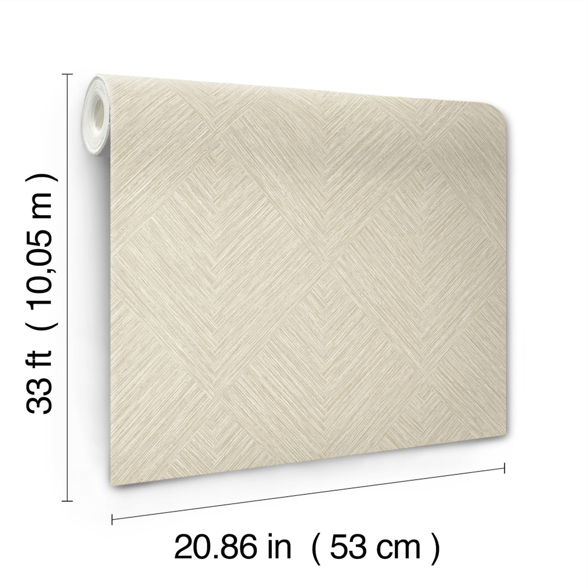 Hollis Taupe Textured Diamond Geometric Unpasted Vinyl on Non Woven Wallpaper by Chesapeake Kitchen and Bath Collection - 4191-83045